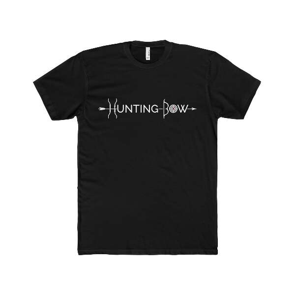 Hunting Bow White Logo Men's Premium Fitted T-Shirt