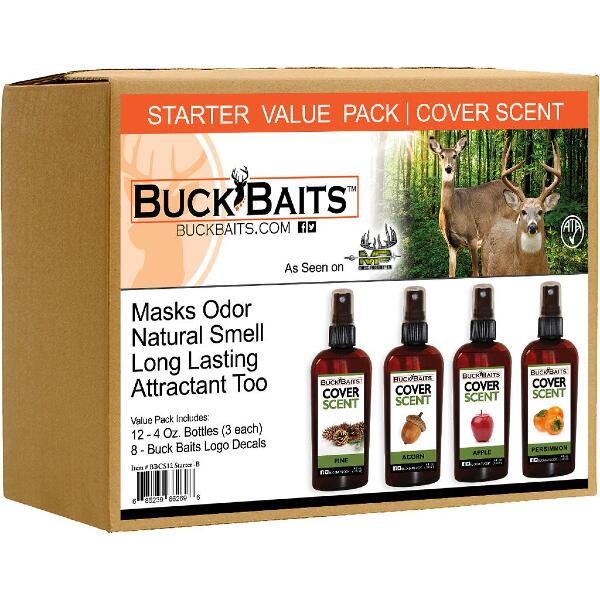 Buck Baits Cover Scent Starter Kit Pine/ Acorn/ Apple/ Persimmon 3 oz. ea.