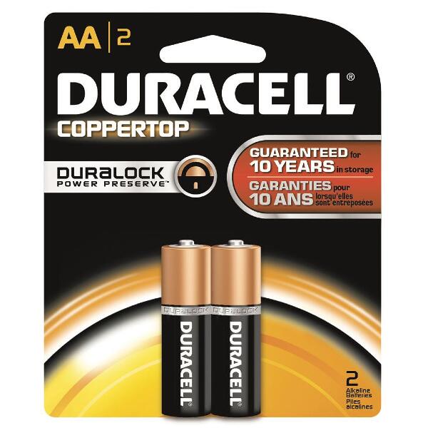 Duracell Coppertop Batteries AA 2 pk.