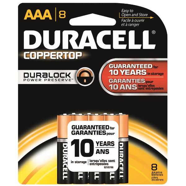Duracell Coppertop Batteries AAA 8 pk.