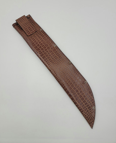 Leather Machete Scabbard Crocodile Skin Print