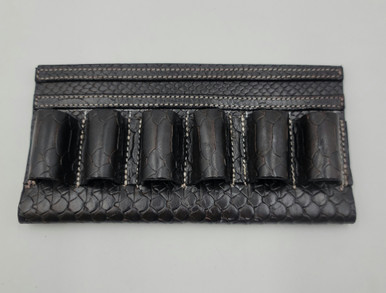 12 Gauge Shotgun Shell Belt Pouch Snake Print - Chocolate Brown