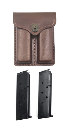 1911 Leather Magazine Pouch with 2 1911 Magazines 7rnd