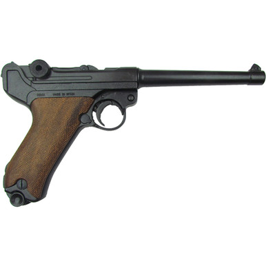 German Naval Luger With 5" Barrel and Magazine, Denix Non Firing Display