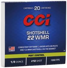 CCI Shotshell .22 WMR Ammunition, 52-Grain #12 Shot, 20 Rounds