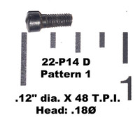 22: SCREW, .12" dia. X 48 T.P.I. - Pattern 1 (WORN HEAD)