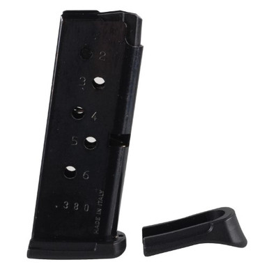 Ruger Magazine 380 Auto/ACP: LCP 6rd with extended floorplate