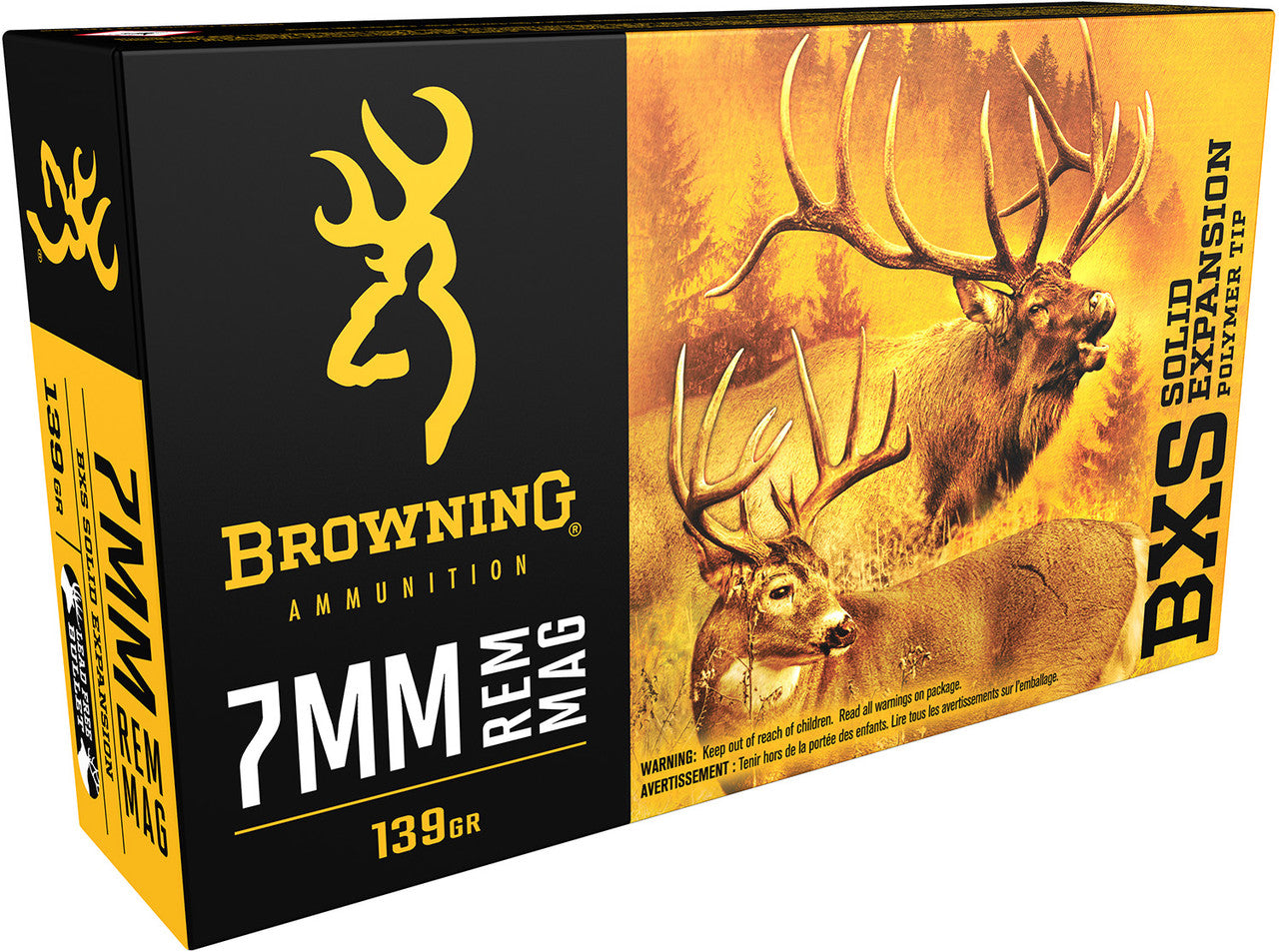Browning Ammo BXS Copper Expansion 7mm Remington Mag 139gr 20rd Box