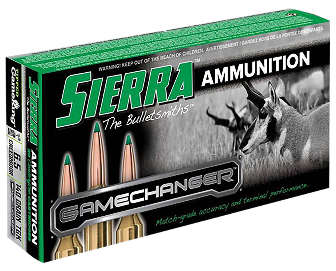 Sierra GameChanger A434005 6.5 Creedmoor 140gr Tipped GameKing – 20 Rounds