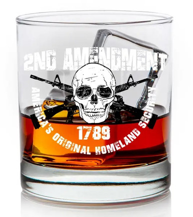 2nd Amendment Skull Whiskey Glass