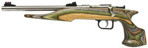 Chipmunk Pistol 40105, 22 LR, Single Shot, Laminate Camo Wood Grip, Stainless Finish