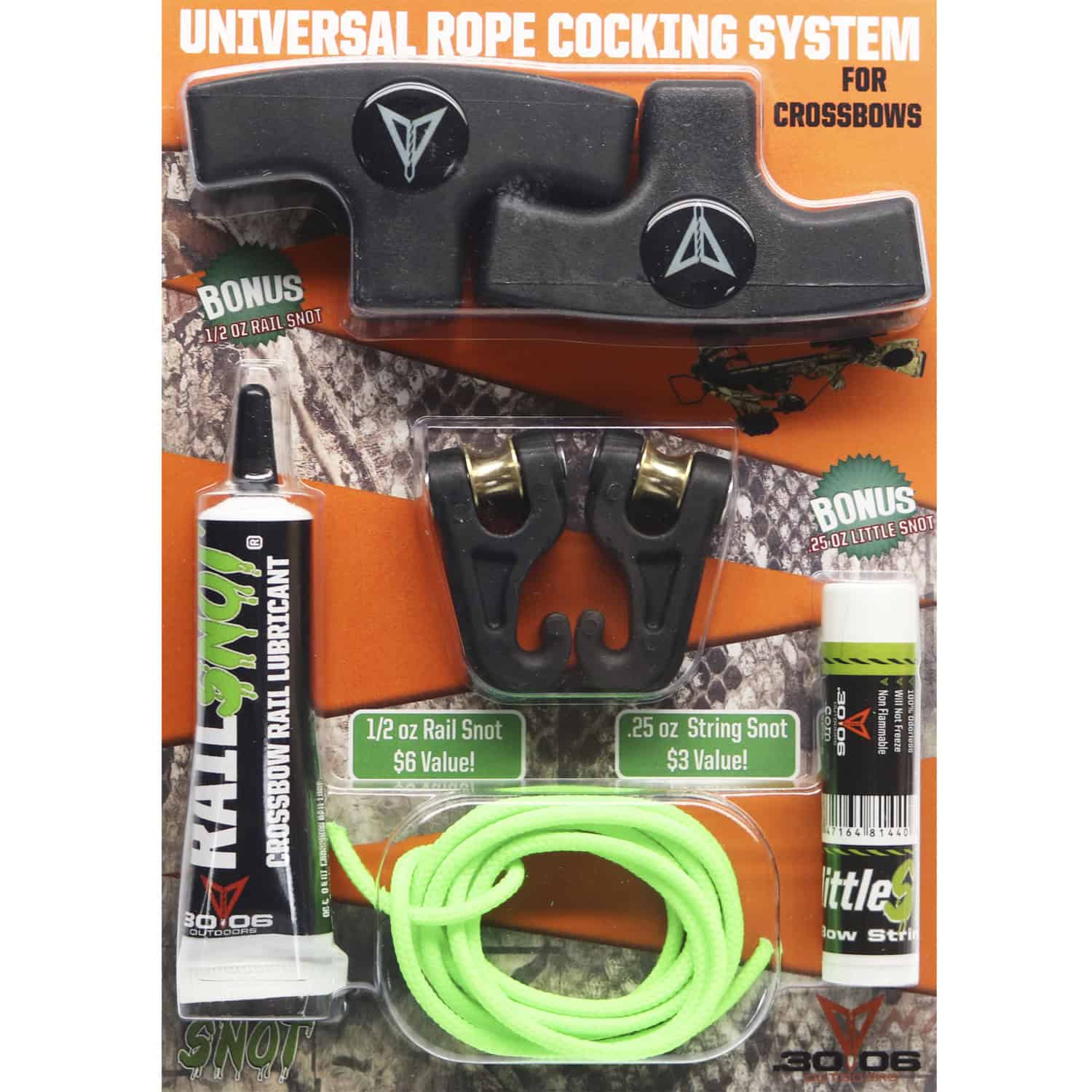 30-06 Outdoors Crossbow Rope Cocker Kit 3pk (Cocker, String Wax, Rail Lube) RCD-1