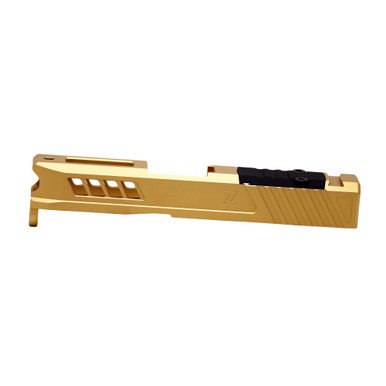True Precision Stripped Slide for Glock 43 - RMS Optic Cut, Gold TiN