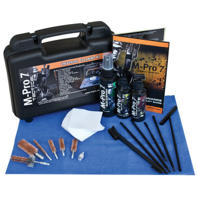 M-PRO 7 Tactical Cleaning Kit Clamshell — Bore Brushes, Solvent, Patches