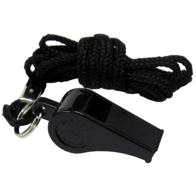 D.T. Systems Whistle and Nylon Lanyard - Black