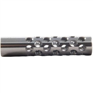 #01 Muzzle Brake 22 Caliber 7/16-28 Chrome Moly Silver