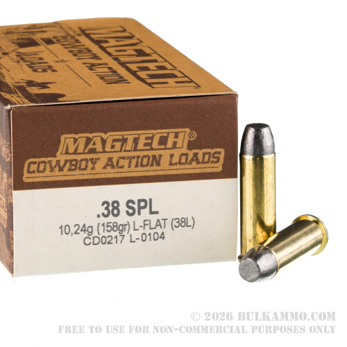 50 Rounds of .38 Spl Ammo by Magtech - 158gr LFN