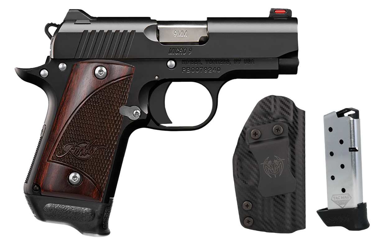 Kimber Mfg, Inc 3300253 Micro 9 RTC-K Bundle Micro Frame 9mm Luger 7+1 3.15″ Stainless Match Grade Barrel