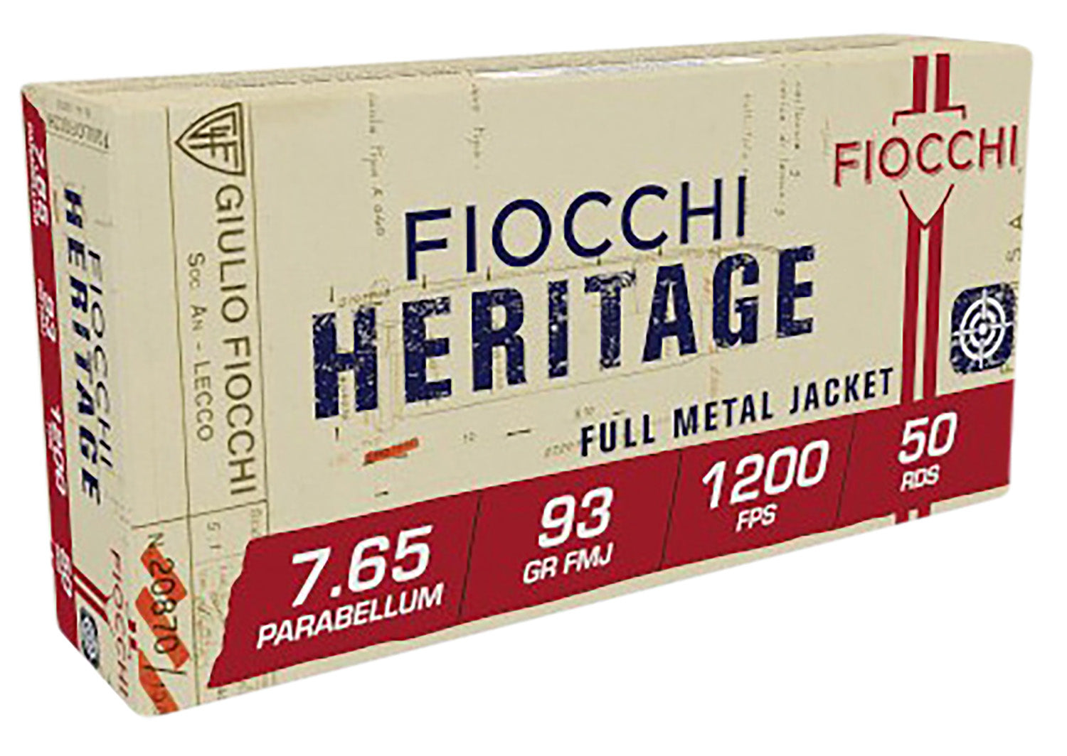 Fiocchi .30 Luger Heritage 93gr SJSP Ammo 1200 FPS