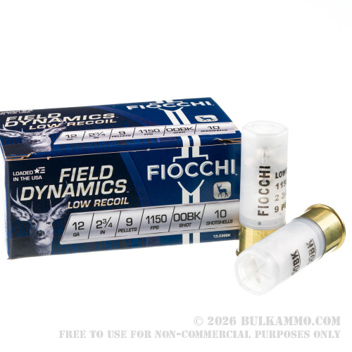 250 Rounds of 12ga LE Ammo by Fiocchi -00 Buck