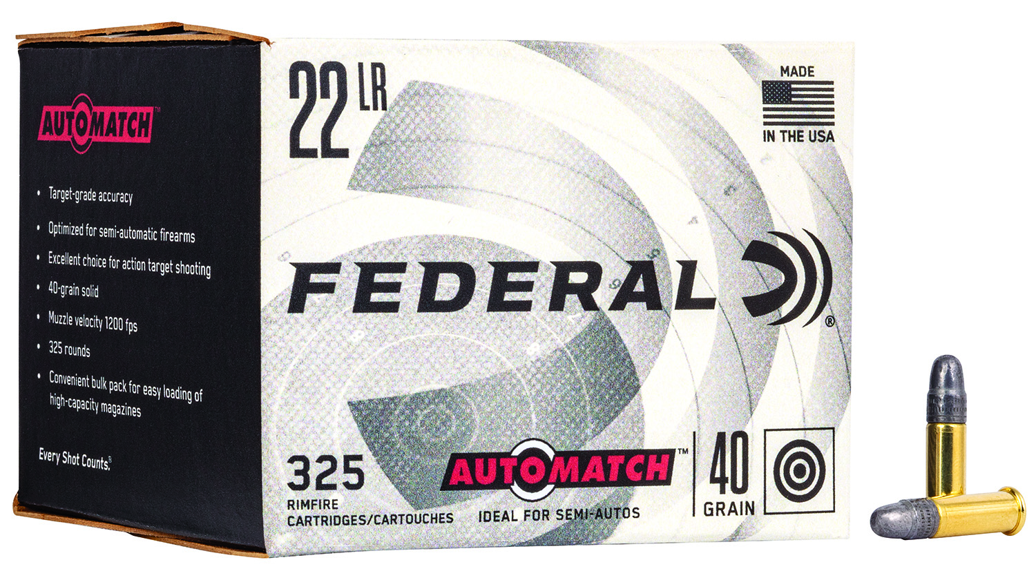 Federal AM22 Champion Training Auto Match 22LR 40gr Lead Round Nose 325 Per Box