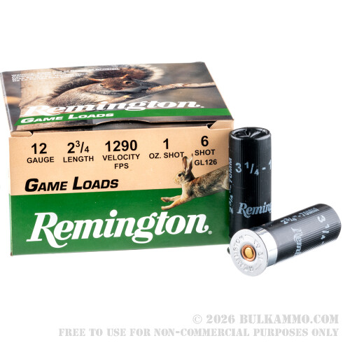25 Rounds of 12ga Ammo by Remington - 1 ounce #6 shot
