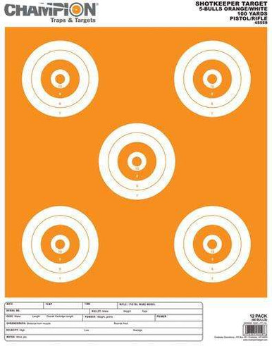 Champion Targets 5 Bulls - Large Orange White