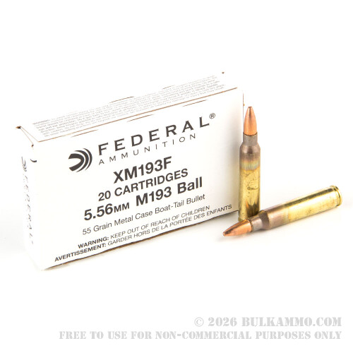 500 Rounds of 5.56x45 Ammo by Federal - 55gr FMJBT
