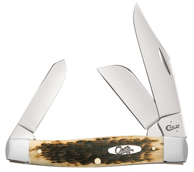 Case Knives Peach Seed Jig Amber Bone CS Large Stockman