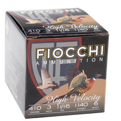 Fiocchi High Velocity .410 Gauge 3" 11/16 oz #6 Shot, 25 Rounds