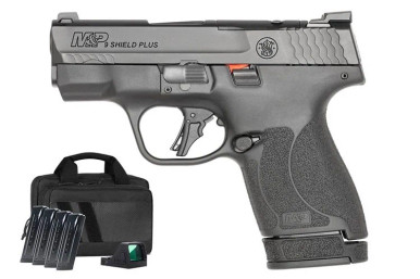 Smith & Wesson M&P 9 Shield Plus 9mm 3.1" Barrel 10,13,15 Round Viridian Optic Carry On Bundle - 15+1 Rounds | 3.1" Barrel