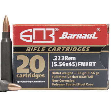Barnaul Polycoated Steel Case .223 Remington 62GR FMJBT 20 Rounds