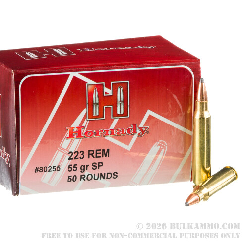 50 Rounds of .223 Ammo by Hornady - 55gr SP