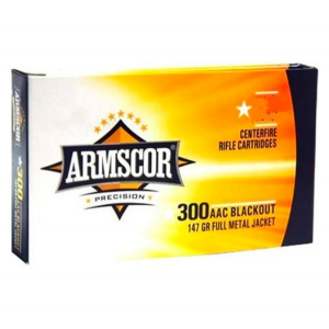 Armscor 300 Blackout Full Metal Jacket 147gr Ammo 1800 FPS