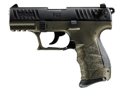 Walther P22Q Military .22 LR Pistol, 3.42-Inch, OD Green