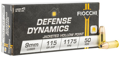 Fiocchi 9MM 115 GR JHP 50 Rounds Ammunition