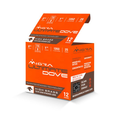 Migra Ammunitions Dove Ultimate Load 12g 2 3/4" 7.5-9 Stacked 1 1/4oz Ammo