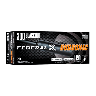 Federal Subsonic .300 AAC Blackout 190 gr Fusion Tipped Ammo, 20rds