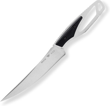 Buck 636BKS 636 Paklite 2.0 Processor Stonewash Fixed Blade Knife Black Handles