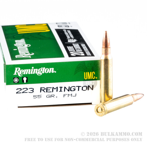200 Rounds of .223 Ammo by Remington UMC- 55gr MC