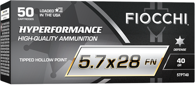 Fiocchi Hyperformance 5.7x28mm 40 Grain Tipped Hollow Point, 50 Rounds