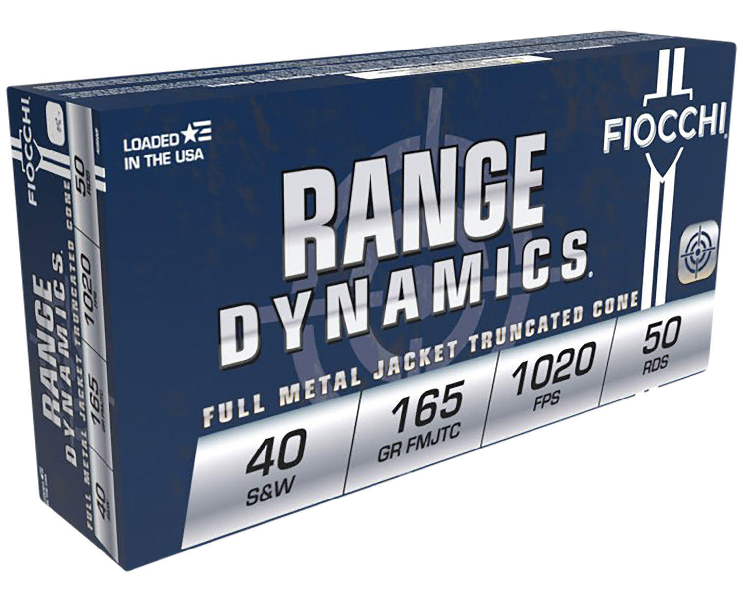 Fiocchi .40 S&W Range Dynamics 165gr FMJ TC Ammo 1020 FPS