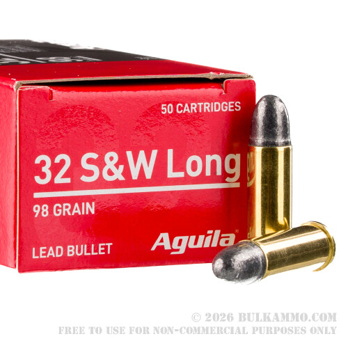 1000 Rounds of .32S&W Long Ammo by Aguila - 98gr LRN