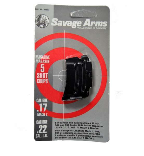 Savage Arms, Magazine, 22LR, 5 Rounds, Fits Ruger Mark II/900 Series, Blued Finish