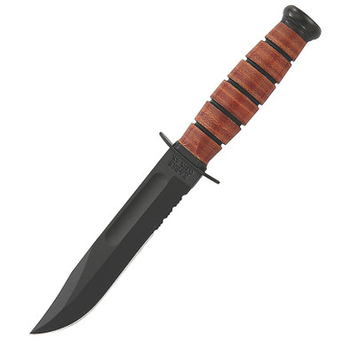 Ka-Bar USMC Short 5.25" Fxd 1095 Cro-Van Clip Point Serrated Sheath 1252