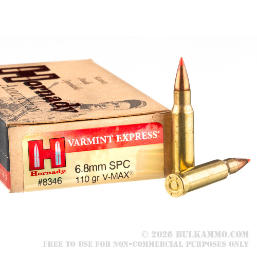 6.8 Remington SPC- 110 gr Vmax - Hornady - 20 Rounds