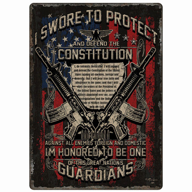 River's Edge "Guardians of Constitution" Tin Sign 12"x 17"
