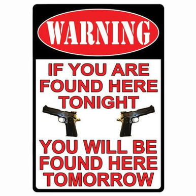 River's Edge Products Large Warning Sign Tin 12 Inches by 17 Inches 1501