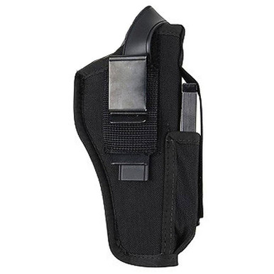 Blackhawk 40AM06BK Hip Holster w/Mag 3.25"-3.75" Large Auto Black AMBI