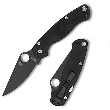 Spyderco C81GPBK2 Para Military 2 Black G-10 Blade 3.4375" PE Folding Knife